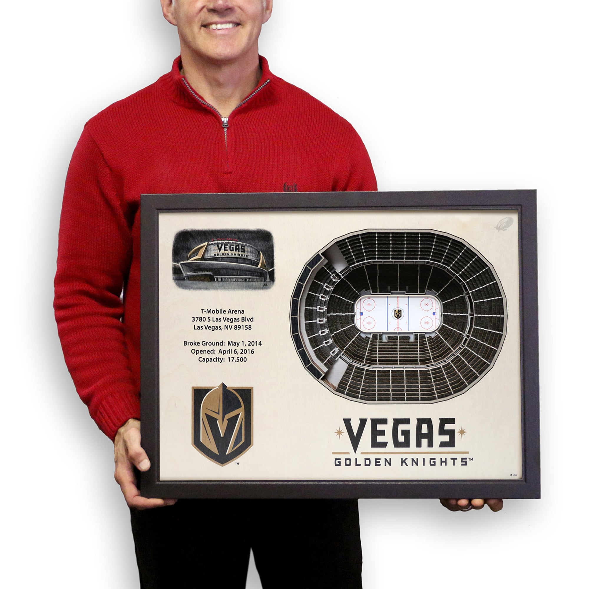 Vegas Golden Knights 25.5'' x 19.5'' 25-Layer StadiumViews 3D Wall Art