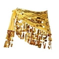 thumbnail image 3 of Pañuelo de cadera para danza del vientre, disfraz con lentejuelas y falda con borlas para fiesta en club, mujeres y niñas Oro, 3 of 8