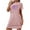Pink, variant on WREESH Women's Sleepshirts Oversized Short Nightgown Fashion Print Short Sleeve Nightdress Soft Sleepwear Black
