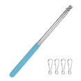 thumbnail image 1 of Uxcell 1-Pack Telescopic Handheld Flagpoles, 5.2ft/1.6m Stainless Steel Handheld Portable Extendable Flagpole [Light Blue], 1 of 7