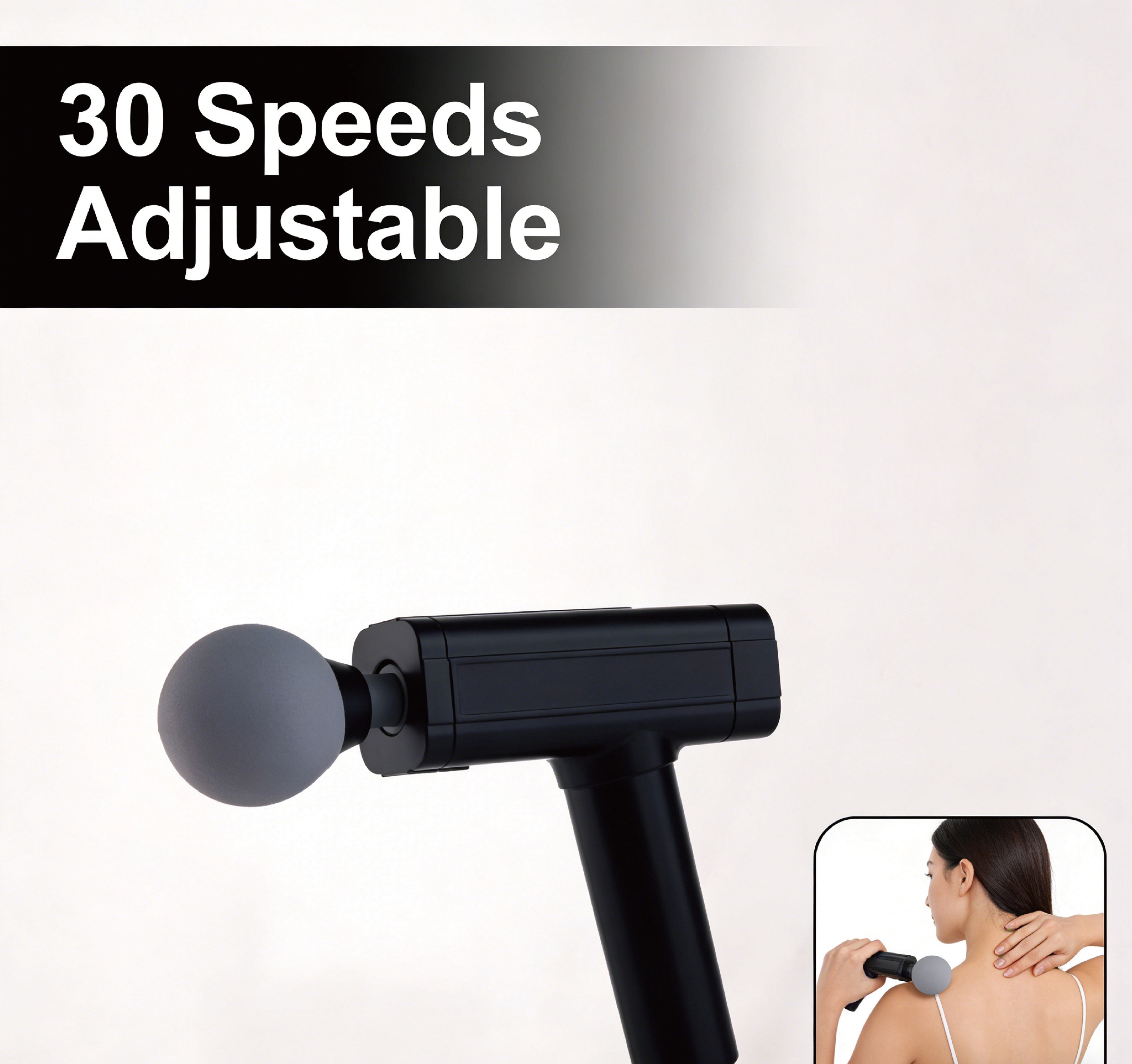 TOYFATHER Vibromassage apparatus, Muscle Therapy Gun for Athletes, Deep Tissue Percussion Body Muscle Massager with 30 Adjustable Speeds, 6 Types of Massage Heads