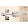 thumbnail image 3 of Tabaray 155" Oversized Modular Sectional Sofa, U Shaped Cloud Couch with Double Ottomans and Cushions, Ice Velvet Upholstered 6 Seat Sofa for Living Room, Home Sofa Set  (Beige), 3 of 11
