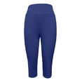 thumbnail image 4 of CUZIBR Capri Yoga Pants For Women With Pocket High Waist Wide Leg Baggy Workout Stretch Pants Trendy Gym Running Daily Activewear Soft Club Trousers,BU,XXL, 4 of 8