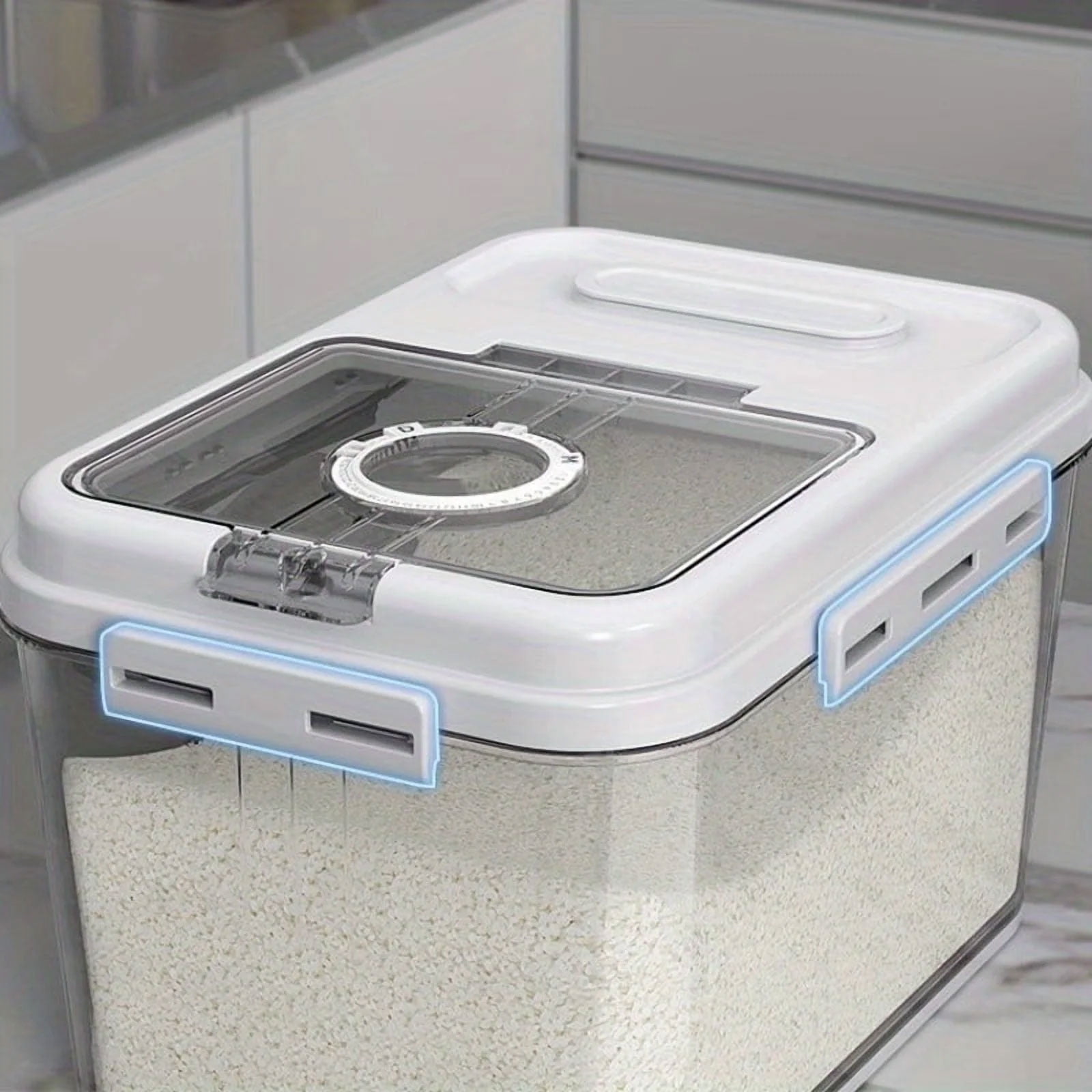 Flour Container, Large Capacity Rice Container 5L, Insect-Proof, Moisture-Proof, Airtight  Storage container,Food-Grade cereal dispenser