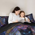 thumbnail image 4 of Manfei Magical Black Cat King Size Comforter Sets, Cosmic Planet Comforters King Size, Black Navy, Black Reversible, 3-Piece, 1 Comforter and 2 Pillowcases, 4 of 7