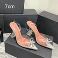 thumbnail image 1 of Large Size 44 45 Fashion Clear PVC Transparent High Heels Sandals Women Shoes Rhinestone Sunflower Sandals Summer Shoes FGS, 1 of 7