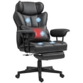 thumbnail image 2 of HOMCOM 400LBS Massage Executive Office Chair, Big and Tall Office Chair with Footrest, Lumbar Support and Reclining Function, Black, 2 of 9