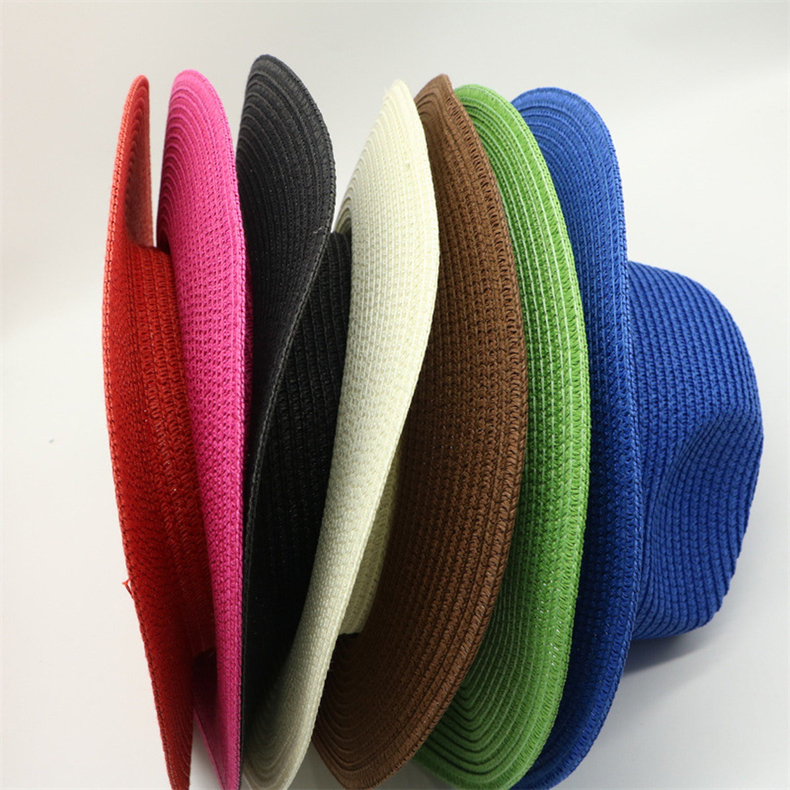 Floppy Wide Brim Straw Sun Hat with Ponytail Hole, Packable, UPF 50+ Womens Beach Straw Sun Visor Hat Ponytail Hole UV Protection  main image 3