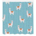 thumbnail image 2 of Ambesonne Animals Shower Curtain, Llamas Pattern and Dots, 69"Wx84"L, Multicolor, 2 of 4