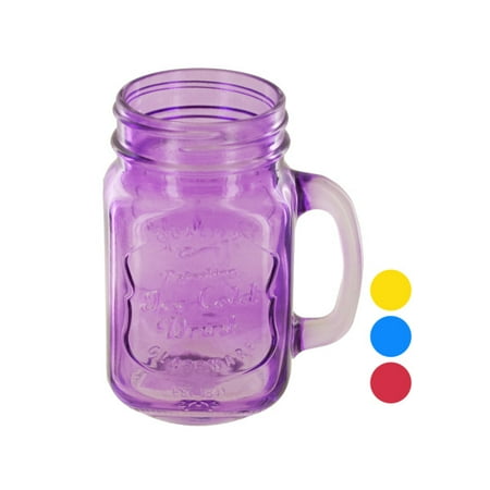 Colored Jars - Vintage Style Colored Mason Drinking Jar (Pack Of 16)