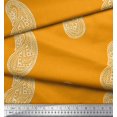 thumbnail image 2 of Soimoi Crepe Silk Fabric Paisley Block Printed Fabric 1 Yard 42 Inch Wide, 2 of 3