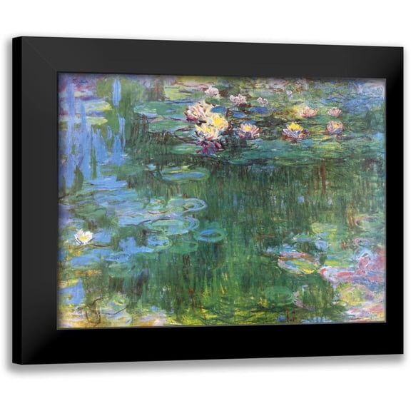 Monet, Claude 14x12 Black Modern Framed Museum Art Print Titled - Waterlilies 1916 - 3