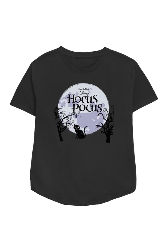 Women's Hocus Pocus Binx Logo Graphic Tee Black Large