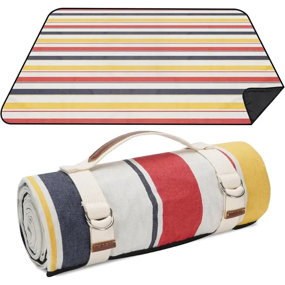 CHUNYAN Picnic Blanket Waterproof, Beach Portable with Carry Strap Outdoor Camping Party, Large Foldable Sand Proof for Wet Grass Hiking