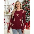 thumbnail image 2 of Ugly Christmas Sweaters for Women Cute Christmas Gingerbread Man Christmas Sweater Loose Knit Warm Pullover Sweater Shermie, 2 of 6