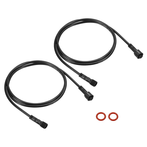 Uxcell Extension Cable Wire, 3.28Ft 3 Pin 22 AWG Waterproof IP67 Connector Black 2Pcs