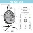 NICESOUL Indoor/Outdoor Hanging Rattan Swing Egg Chair with Stand