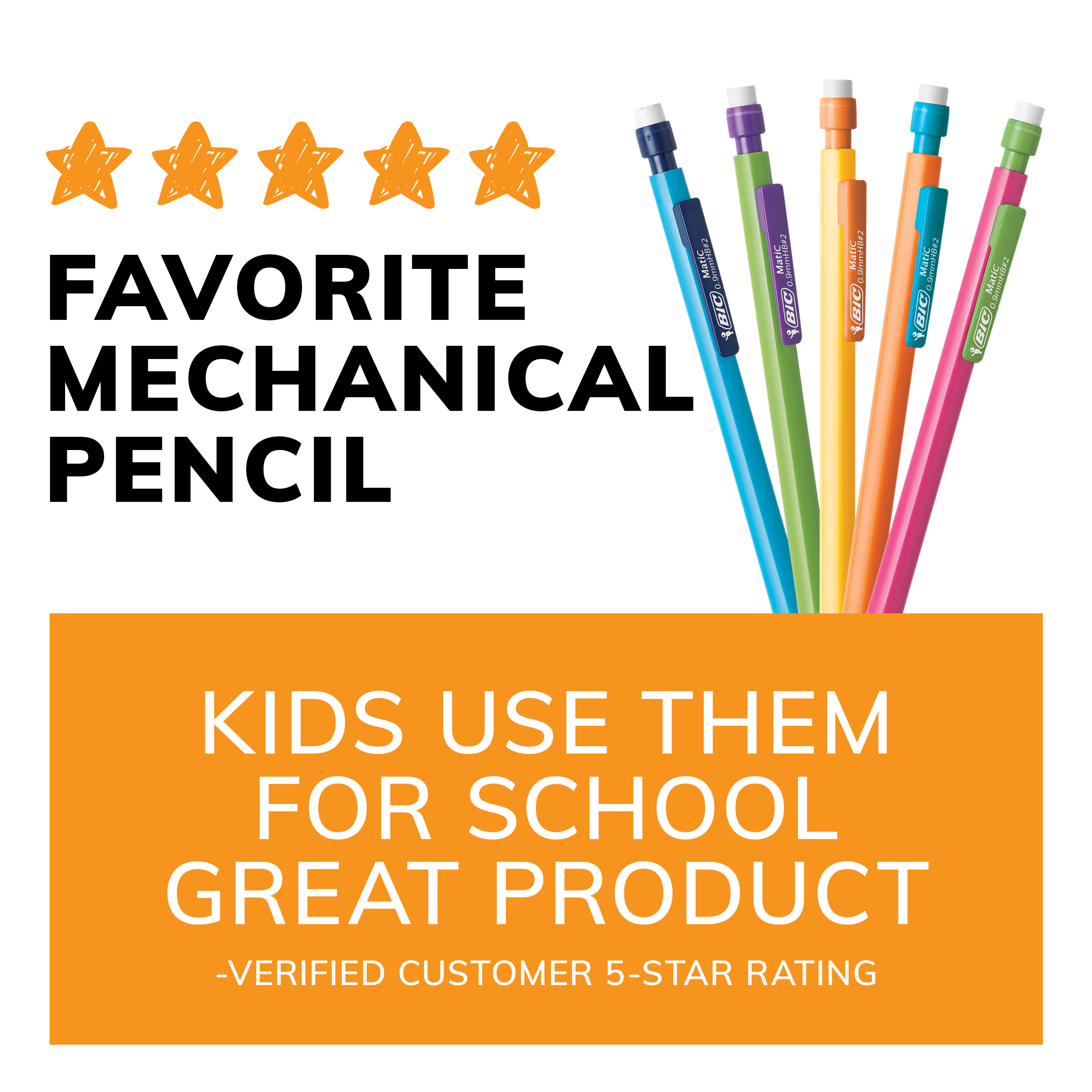 BIC Xtra Strong Mechanical Pencils with Erasers, Thick Point (0.9mm), Pack of 24 - image 3 of 12