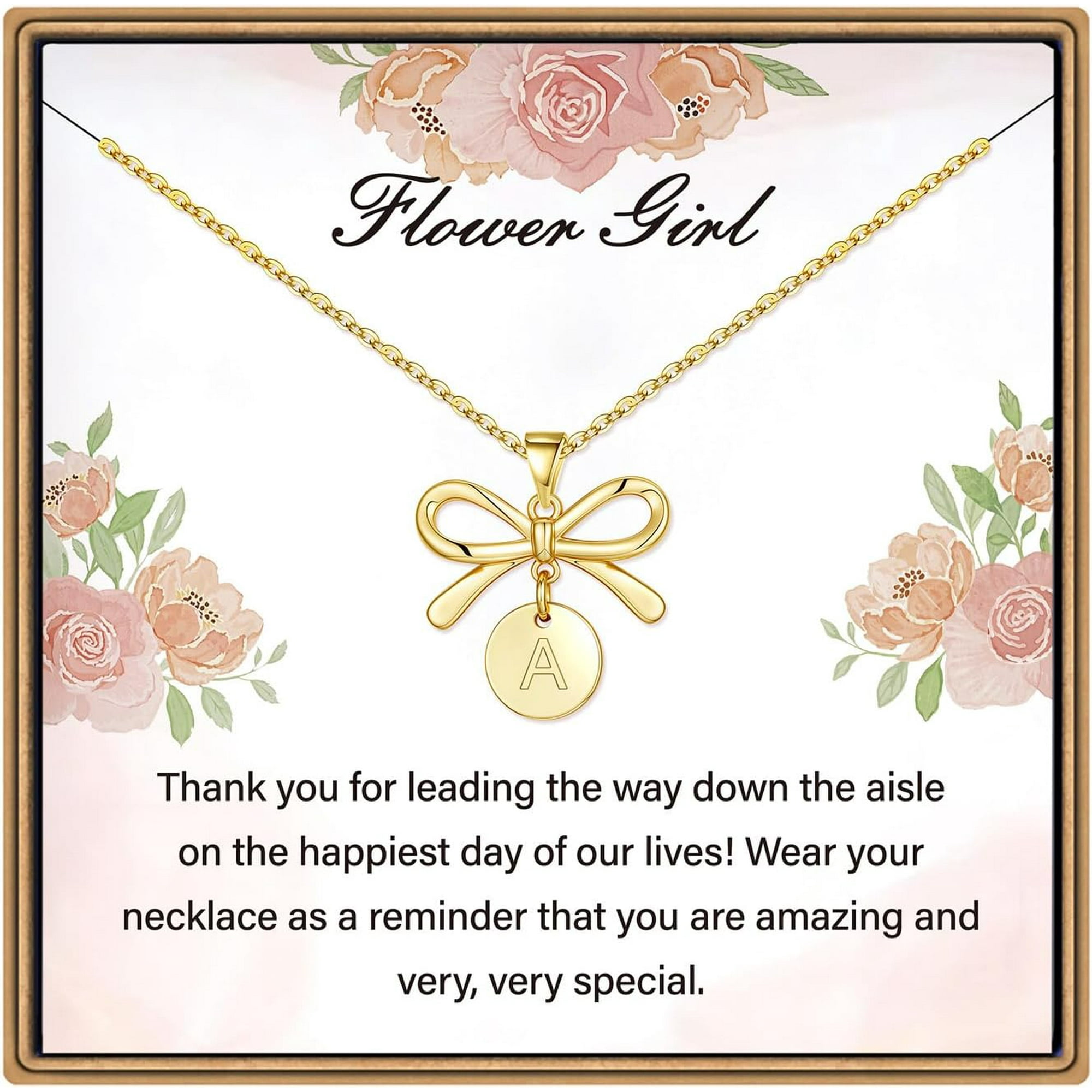 Turandoss 4 5 6 7 8 9 10 11 12 13 14 15 16 Year Old Birthday Gifts for Tween Teen Teenage Girl Gift Idea Flower Girl Gifts Bow Initial Necklace Graduation Gifts for Her Mom Kids Teen Girls Wife Ideas