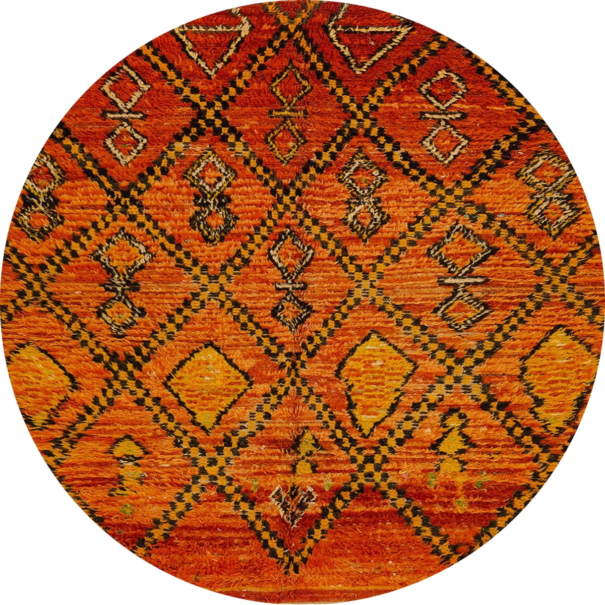 Round Orange Rug Ahgly Company Indoor Round Abstract Orange Red Abstract Area Rugs, 5 ...