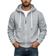 thumbnail image 3 of Diufon Zip Up Hoodie Men Long Sleeve Big and Tall Going Out Hooded Jackets Fall Winter Warm Pullover Sweatshirts, 3 of 8