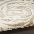 thumbnail image 6 of Nourison Aloha Floral Bordered Flatweave High-Low Indoor Outdoor Round Rug Blue Grey 710 x 7'10", 6 of 10