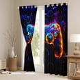 thumbnail image 3 of Homewish Futuristic Gamepad Boys Blackout Curtains Set of 2 (52x84 Each), Modern Honeycomb Window Curtains, Video Game Controller Curtains and Drapes, Curtains and Drapes Bedroom Decor, 3 of 6