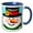 Blue/White, variant on 3drose, Snowman in Top Hat Design, 11oz Magic Transforming Mug