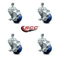 thumbnail image 2 of 3.5 Inch Solid Polyurethane Swivel 12mm Threaded Stem Caster Set with Brake, 2 of 2