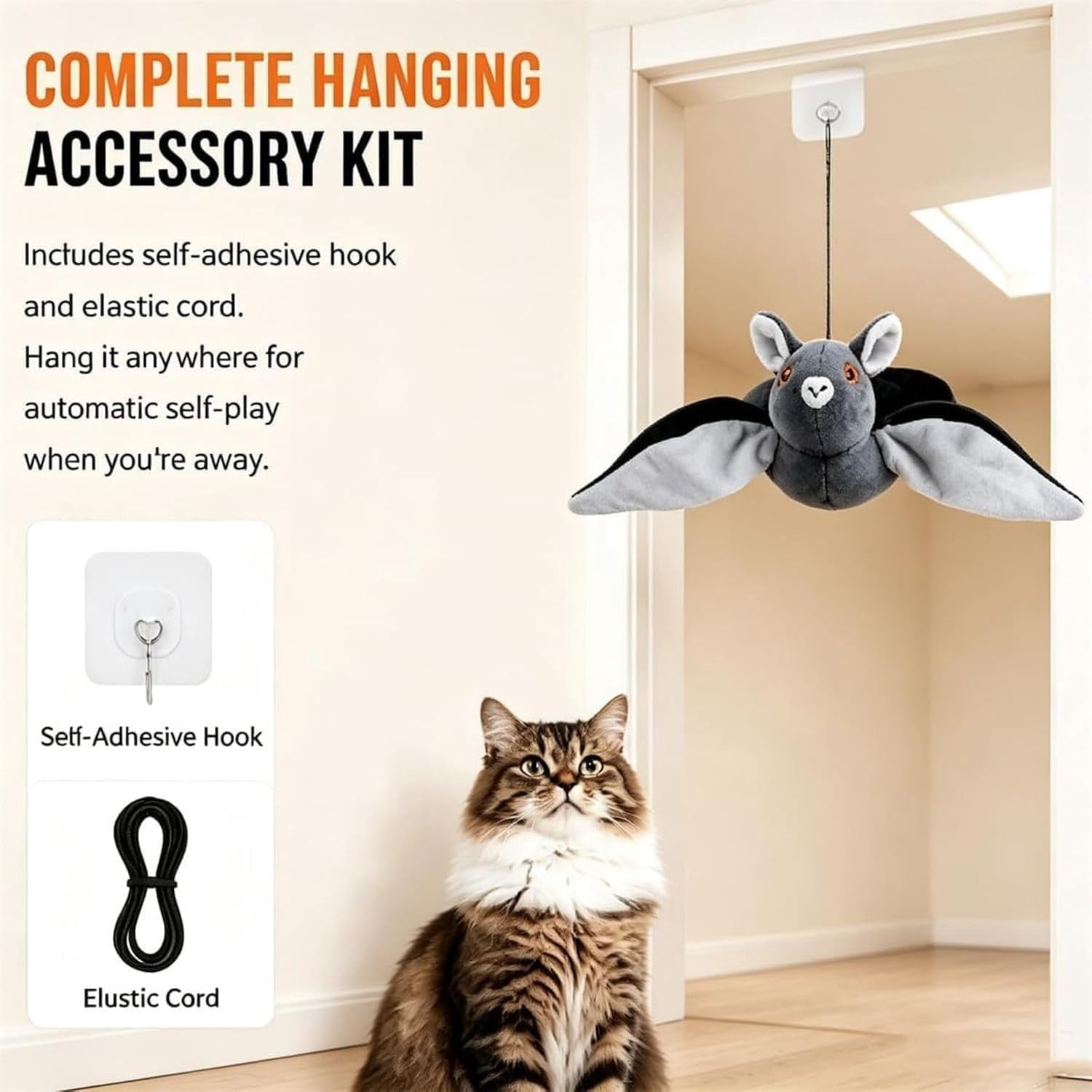 Flying Bat Dog Toy, 2026 New Flying Bat Toy for Dogs, Motion Activated Rechargeable Plush Toy with Moving for Bored Dogs, Puppies