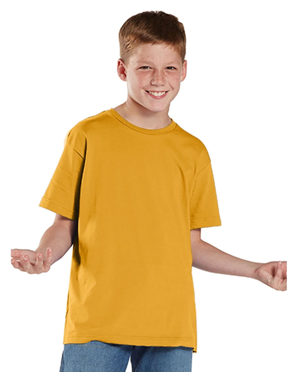 Aquaguard 100% Cotton Boys t-Shirts Crew Neck Short Sleeve Kids Toddler Tee - XL - Gold