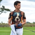 thumbnail image 3 of Honeii Cute Colorful Flower French Bulldog print Polo Shirt, a classic short-sleeved, button-down golf shirt designed for menXX-Large, 3 of 6