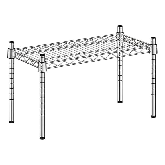12" x 24" x 14" Wire Storage Shelf, Dunnage Rack, 1 Tier Small Shelf