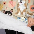 thumbnail image 3 of Oversized Wearable Blanket Hoodie,Corgi Dog and Flower Florals Sherpa Blanket Hoodie with Super Pockets,Super Warm Fuzzy Pullover for Women & Men, 3 of 6