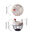 thumbnail image 3 of Chicken Egg Basket, Wire Egg Collection Baskes with Ceramic Lid for Gathering Fresh Eggs, Chicken Egg Holder, Decorative Farmhouse Cute Eggs Storage Container for Kitchen, Countertop, 3 of 7