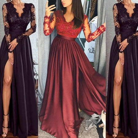 Wedding Gown Sachet - Women Lace Evening Party Ball Prom Gown Formal Cocktail Wedding Long Dress