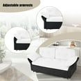 thumbnail image 5 of Noble House Convertible Sleeper Sofa Bed with Pull-Out Queen Design, Side Storage Pocket, Chenille Upholstery, White + Black, 5 of 15