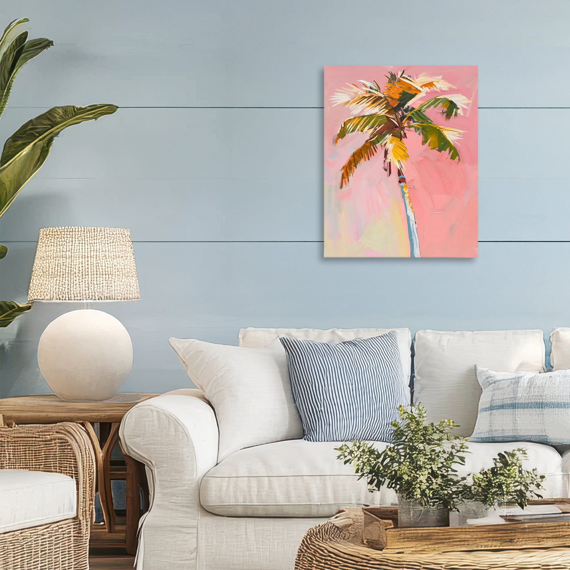 Stupell Industries Pink Palm Summer Oasis Canvas Wall Art, design by The Prints Vibe