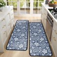 thumbnail image 4 of Kitchen Rugs Sets Of 2,Blue Pioneer Flower and Paisley Pattern Anti Fatigue Kitchen Mat Rugs Non Slip Washable,Decorative Kitchen Floor Mats for Kitchen,Sink,Laundry,17"x47"+17"x47", 4 of 5