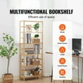 thumbnail image 2 of Corner Bookshelf 5-Tier Bamboo Ladder Shelf, Narrow Plant Stand, Space Saving Open Shelving for Living Room, Bedroom, Kitchen, Rustic Wood, 2 of 7
