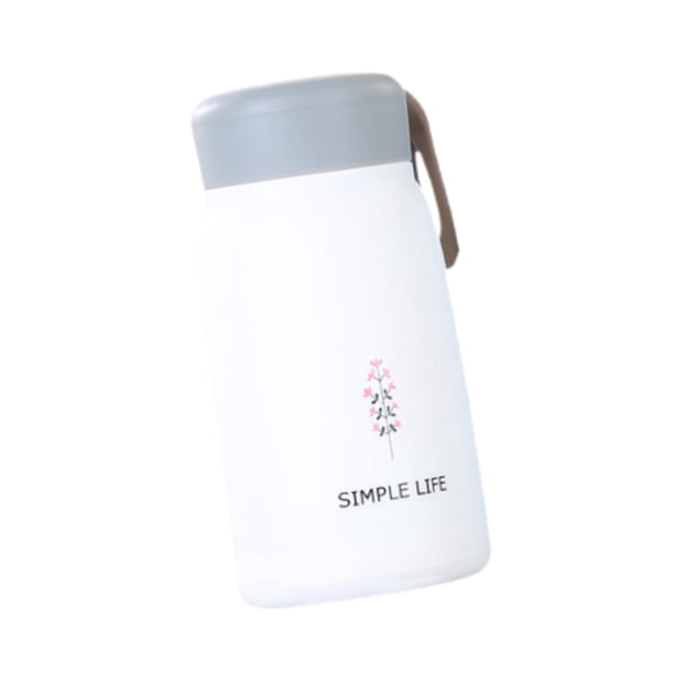 Botella de agua térmica para niños, taza de viaje de 360 ml, adorable, portátil y ligera, con tapa para viajes y senderismo. Blanco