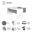 thumbnail image 5 of Echo 72W Bow Front L Shaped Desk with Drawers in White & Gray - Engineered Wood, 5 of 6