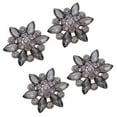 thumbnail image 1 of veasfak 4Pcs Bling Rhinestone Buttons DIY Sewing Wedding Flower Embellishments Decor 4 4 PCS Black, 1 of 9