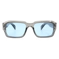 thumbnail image 2 of Womens Beveled Rectangular Frame Sunglasses Designer Style UV 400 Gray, 2 of 4
