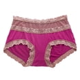 thumbnail image 4 of Panties for Women,Plus Size High Waist Panties with Elegant Lace Trim Comfortable Solid Color Briefs,Womens Underwear,B,XL, 4 of 4