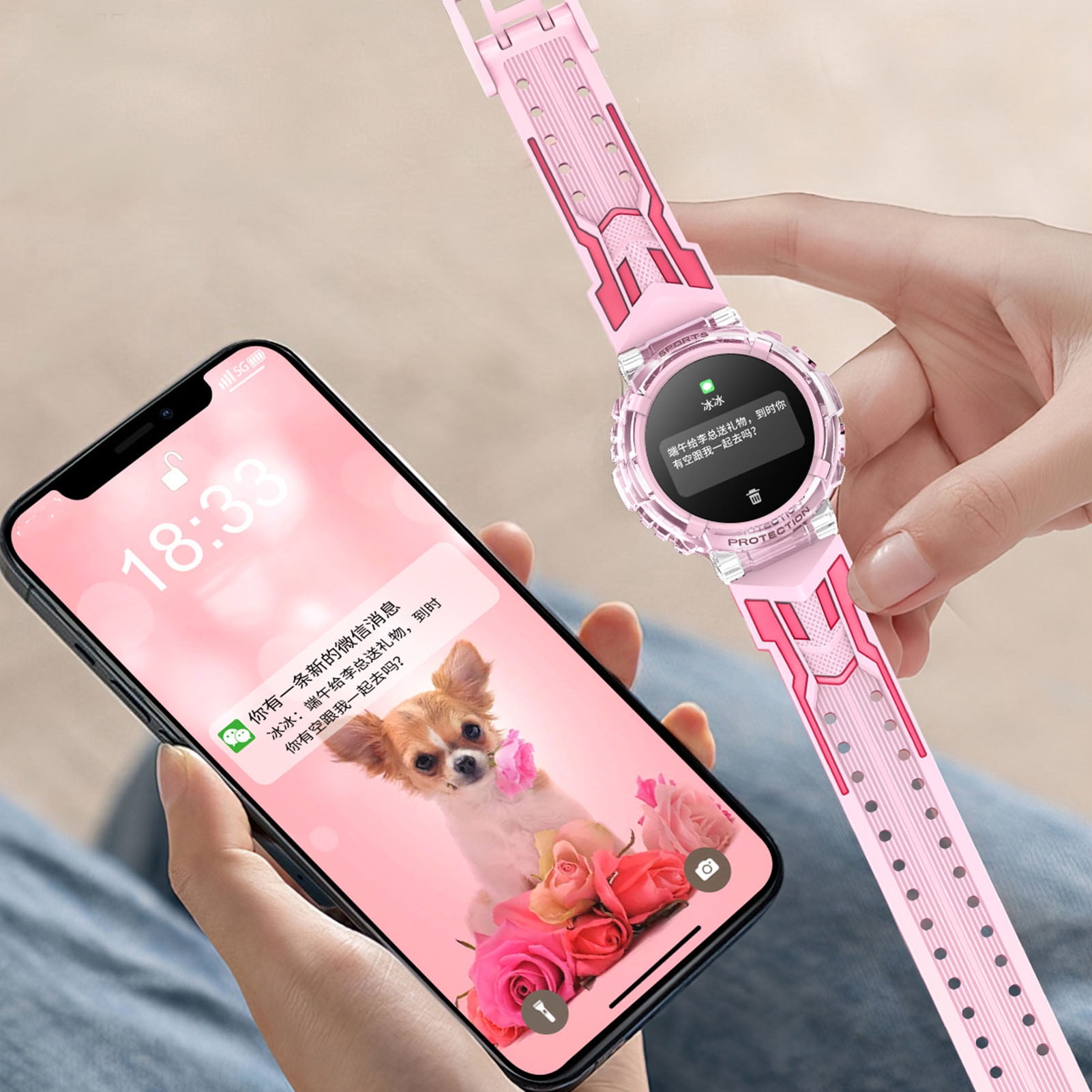 Smart Watch Music Play 1.27 Inch 123 Sports Modes HD Screen Bluetooth 5.0 Fitness Watch for Walking for Men for Hiking Roseate Blue