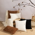 thumbnail image 7 of FNNMNNR Cream Decorative Throw Pillow Covers Set of 2 Soft Fluffy Faux Rabbit Fur Square Cushion Case for Couch Bedroom 18x18 Inch, 7 of 7