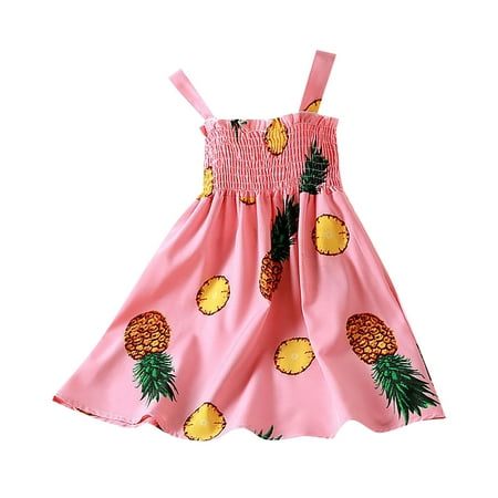

Toddlers Girls Baby Summer Floral Suspender Dress A Swing Hit Lap Length Casual Out 0-7 Years Child Sundress Streetwear Kids Dailywear Outwear