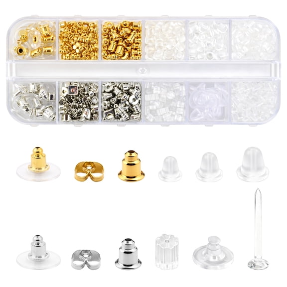 Cousin DIY Clear Silicone Earring Push Backs, Jewelry Findings, 603 Pc