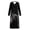 Black Horse Portrait Print, variant on Warm House Dress for Home Indoor, Elastane Polyester Blend Button Front Cozy Full Length Nightgown, Leopard Print Pattern